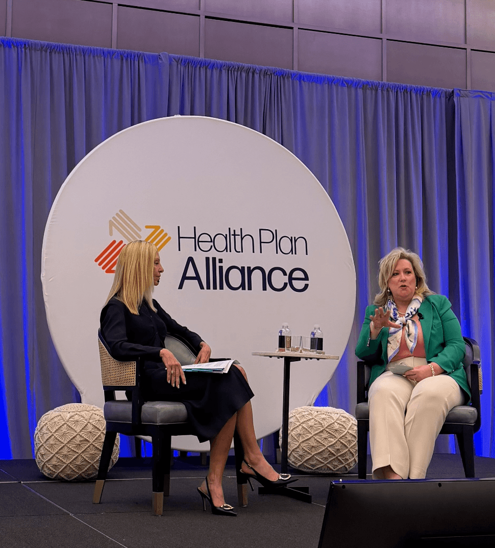 ClarityCare AI CEO Hermine Tranie with former CVS Health CEO Karen Lynch and Network Health CEO Coreen Dicus-Johnson at the Health Plan Alliance Leadership Conference